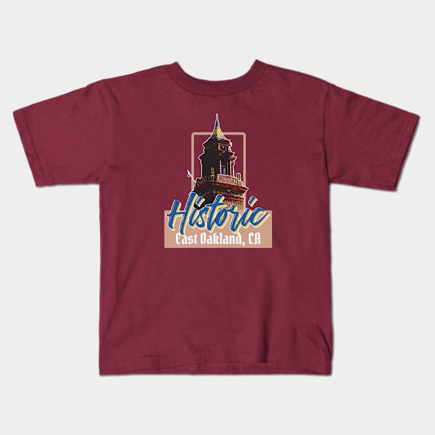 Historic East Oakland Kids T-Shirt by mikelcal